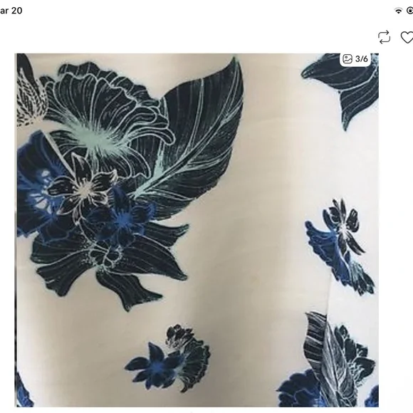 NWT HM Women white and blue floral Pencil Tank Vneck Dress - Picture 4 of 9